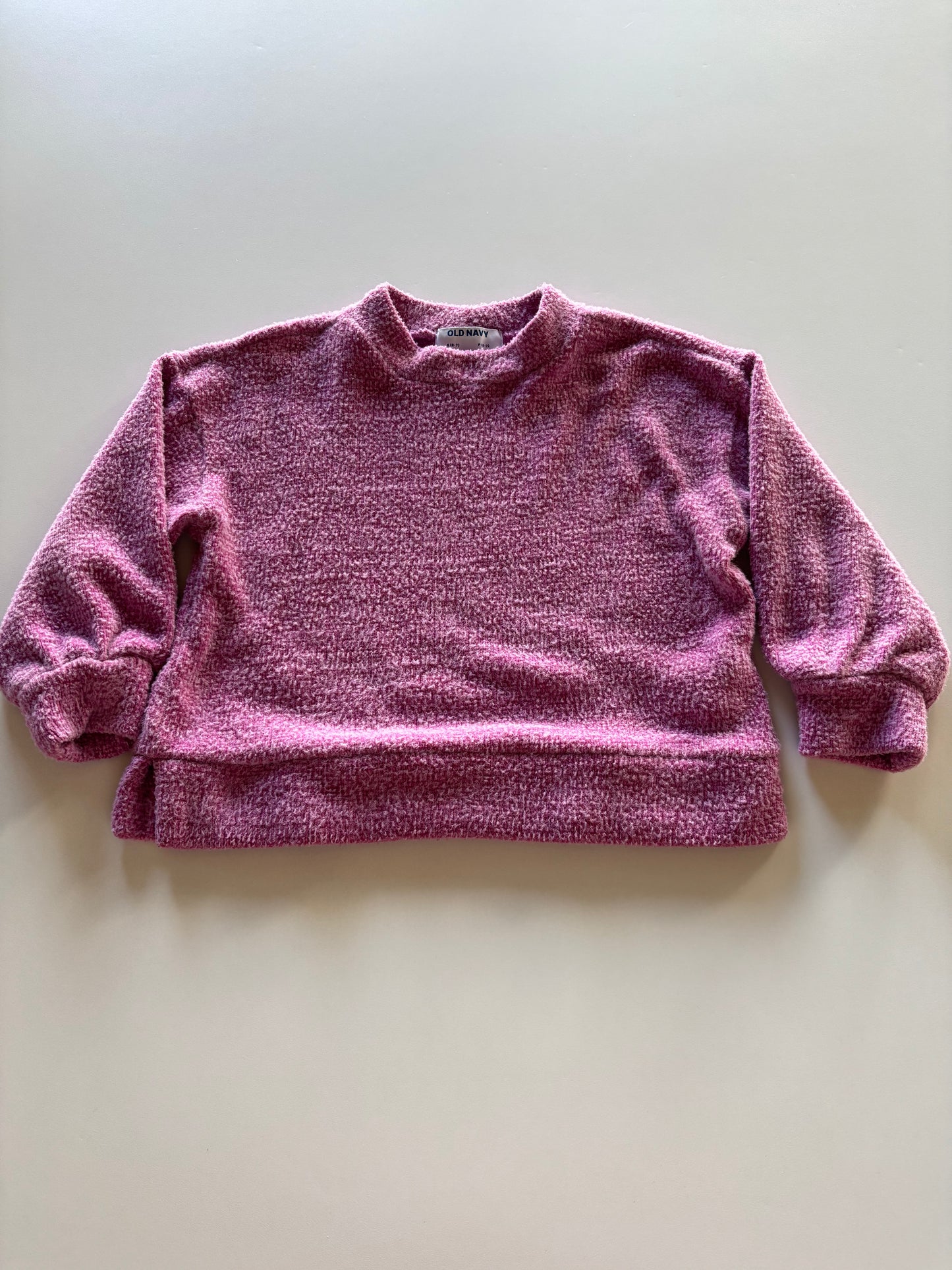 Pink Fuzzy Slightly Cropped Sweater