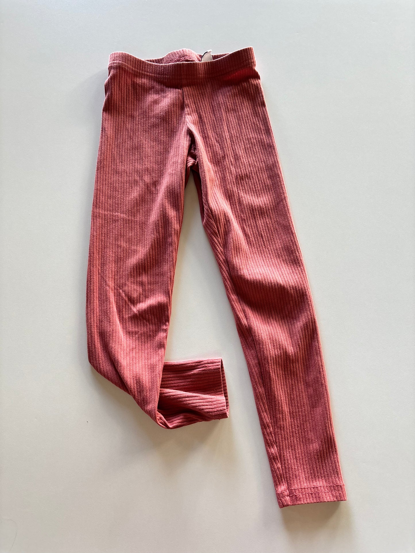 Dusty Pink Ribbed Leggings