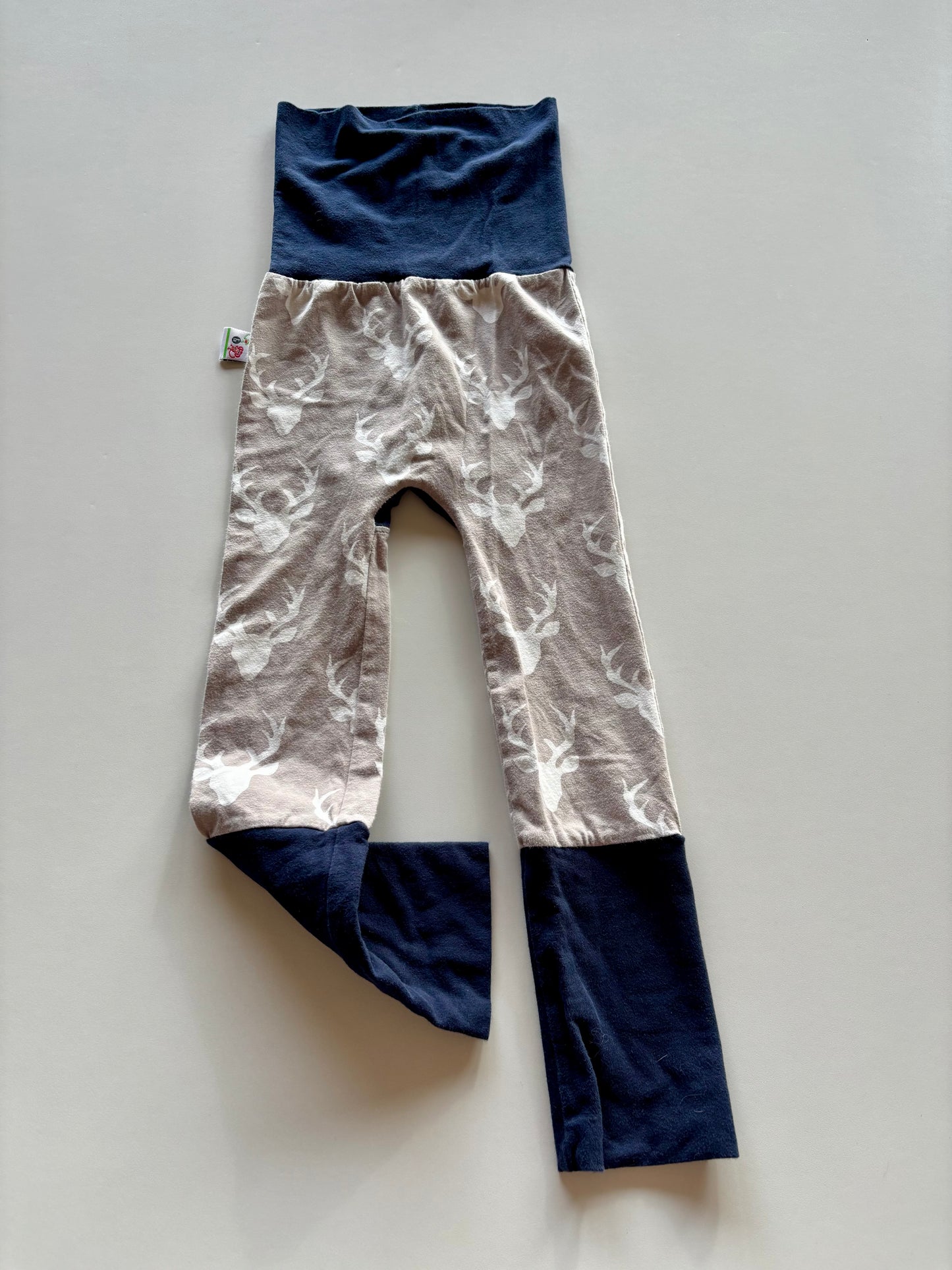 Navy & Taupe Antlers Grow with Me Pants