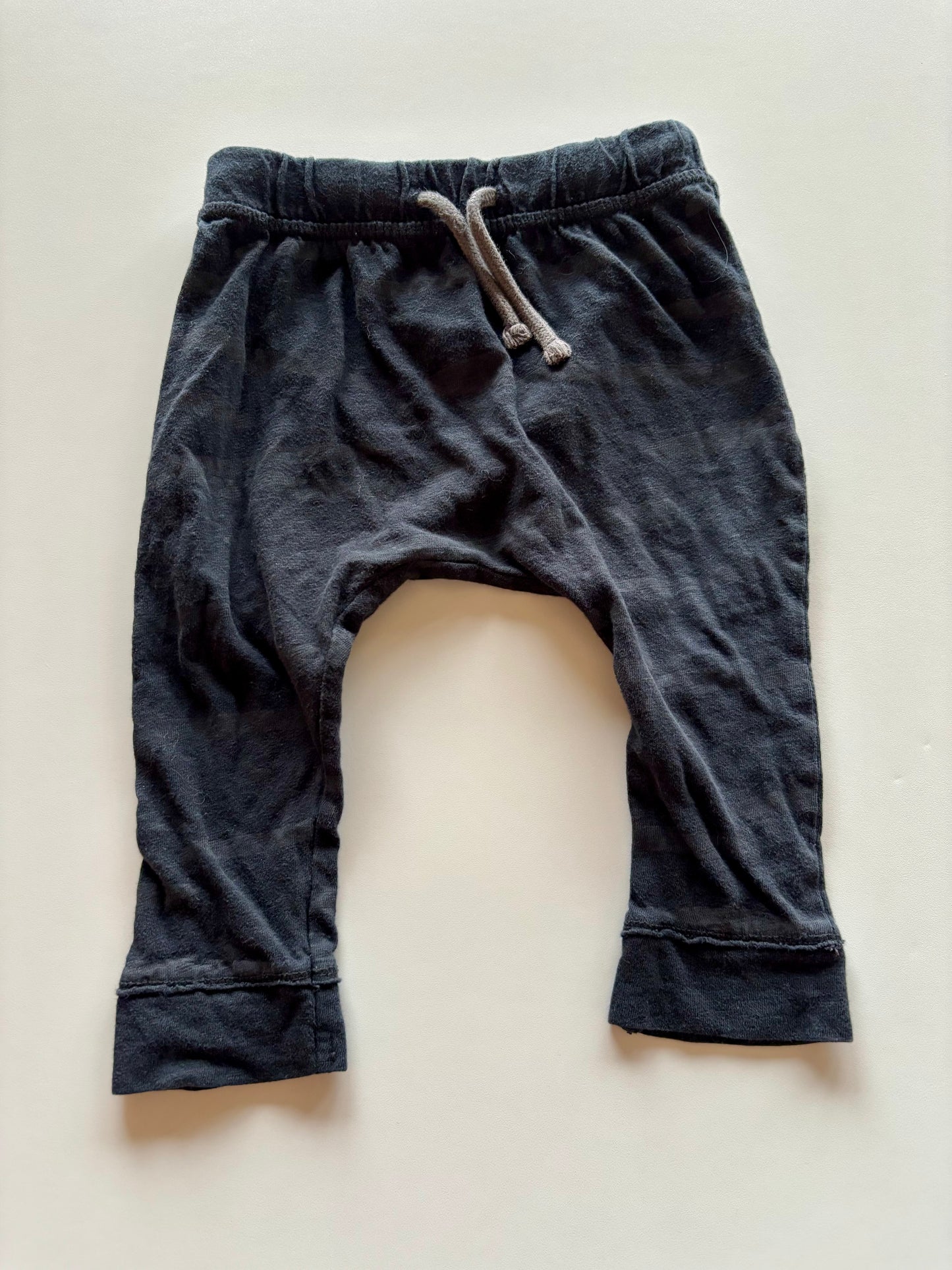 Black Patterned Harem Pants