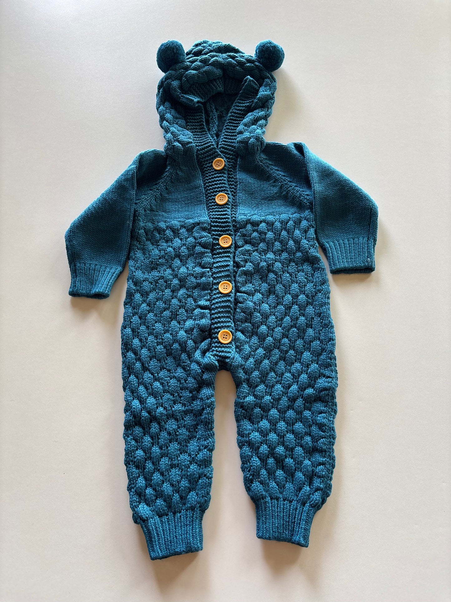 Turquoise Knit Outdoor Suit