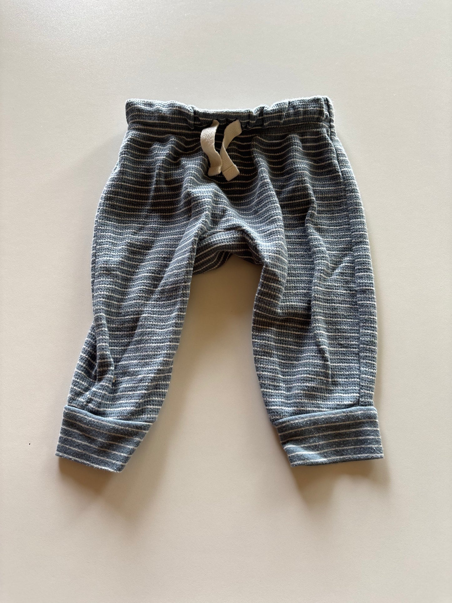 Blue Striped Waffle Pants