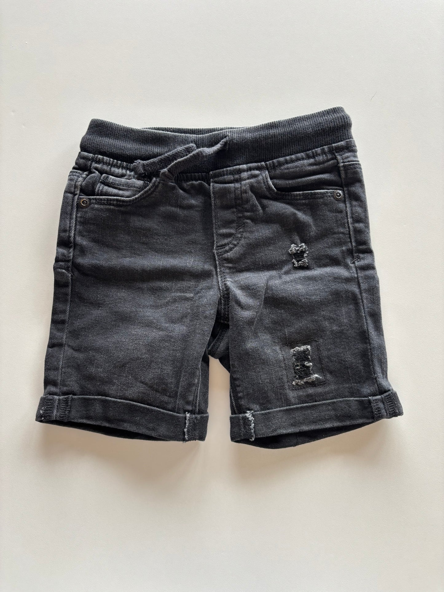 Black Distressed Shorts