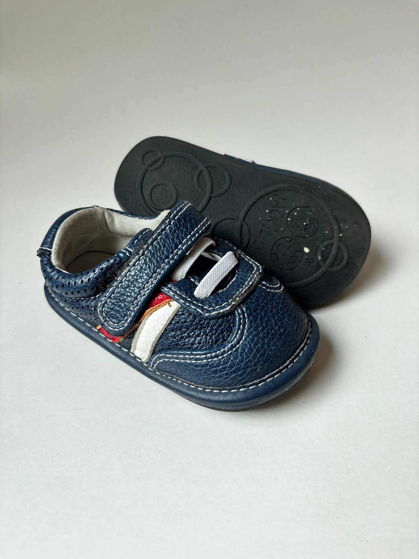 Blue & Red Leather Shoes