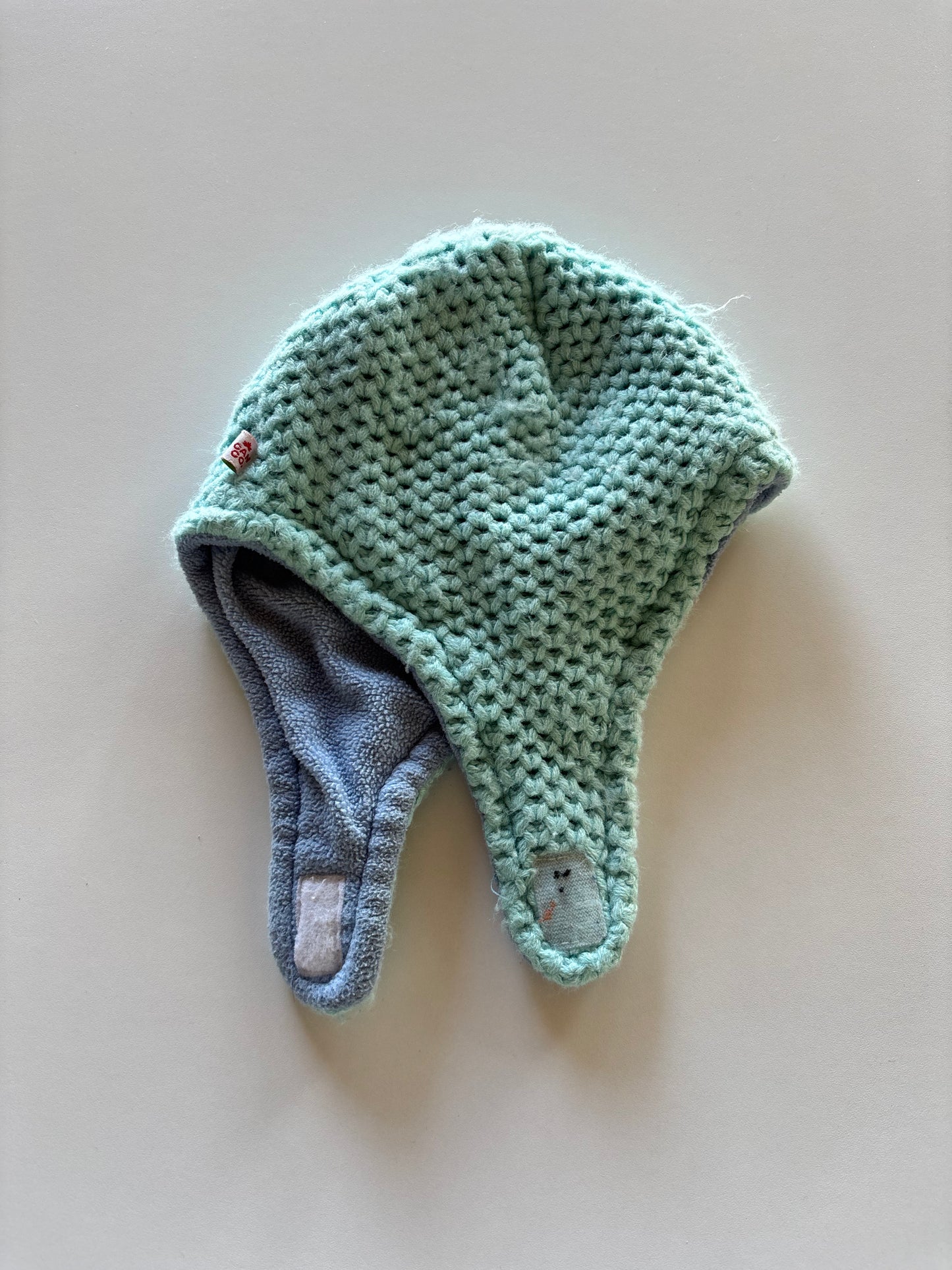 Mint Knit Toque with Chin Strap
