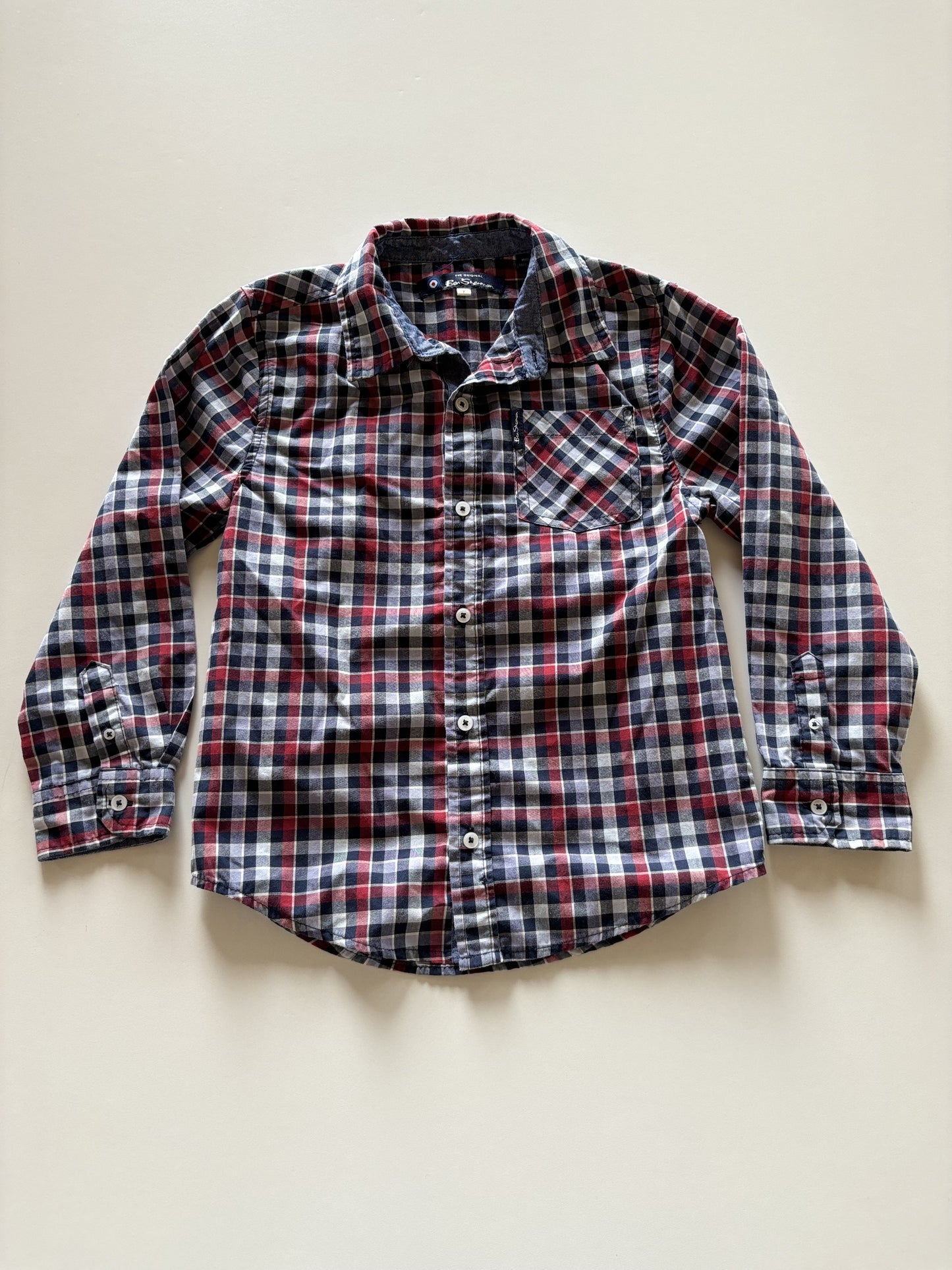 Blue & Red Plaid Button Up