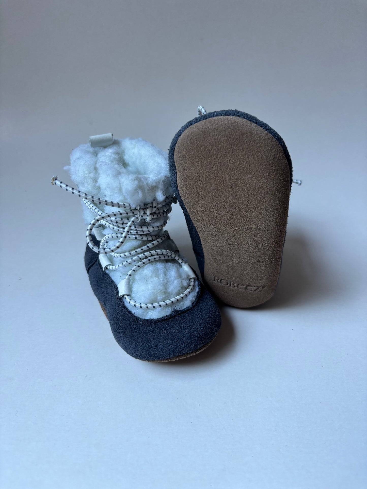 Grey & White Boots
