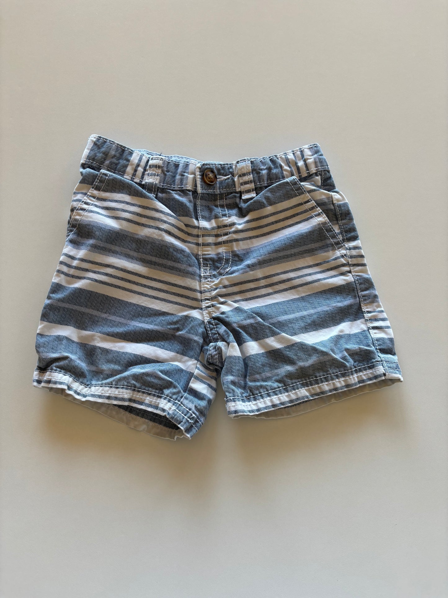 Blue & White Striped Shorts