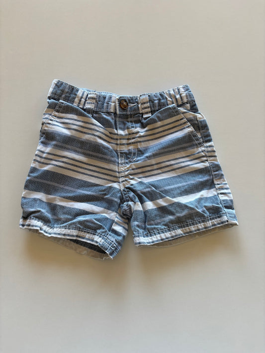 Blue & White Striped Shorts