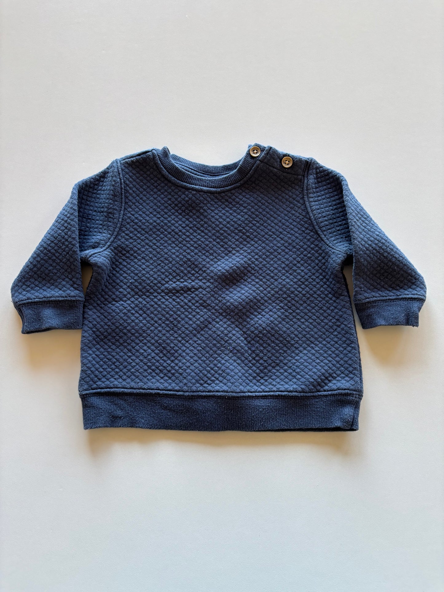 Quilted Navy Sweater