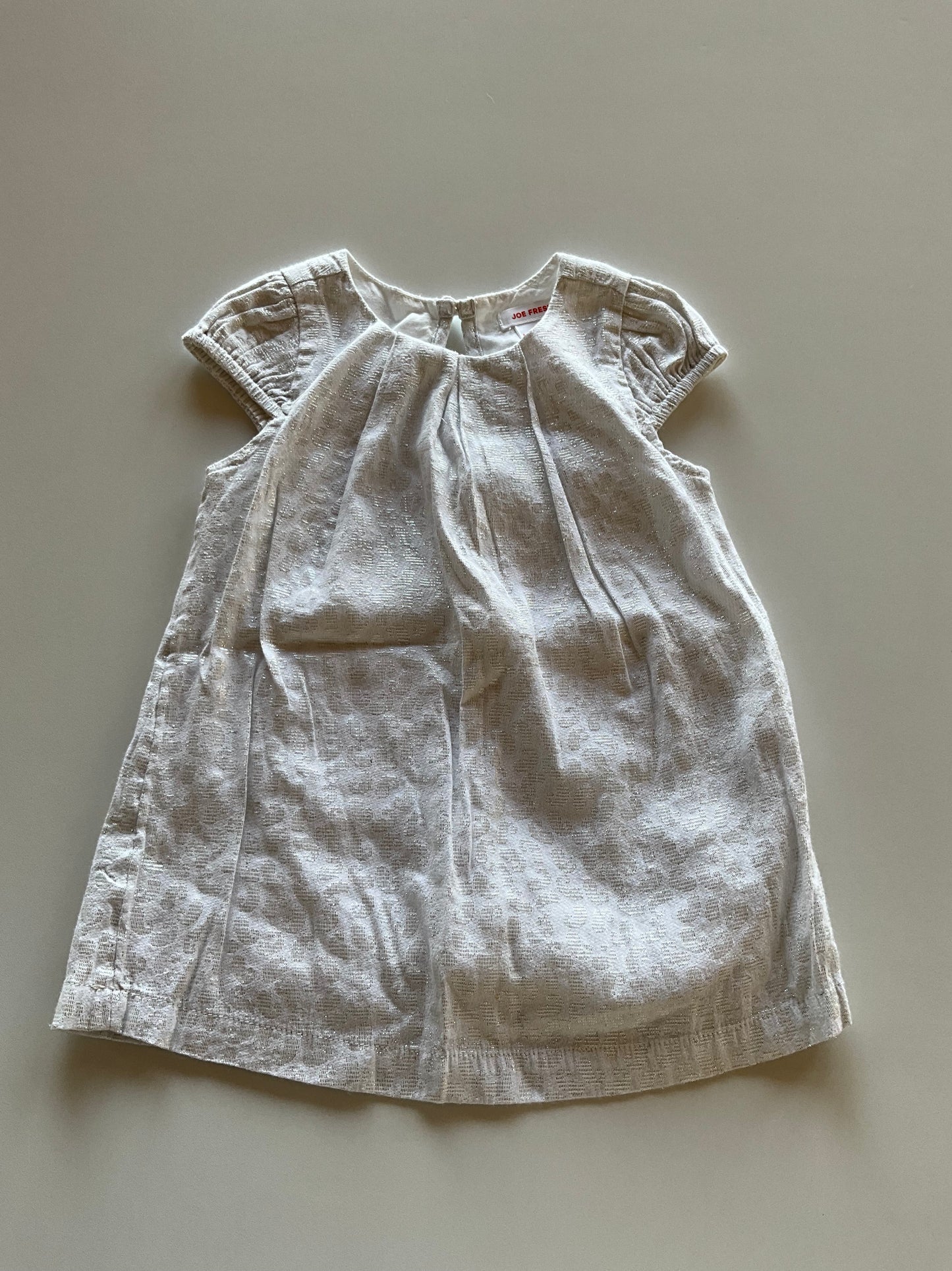 White & Silver Leopard Print Dress