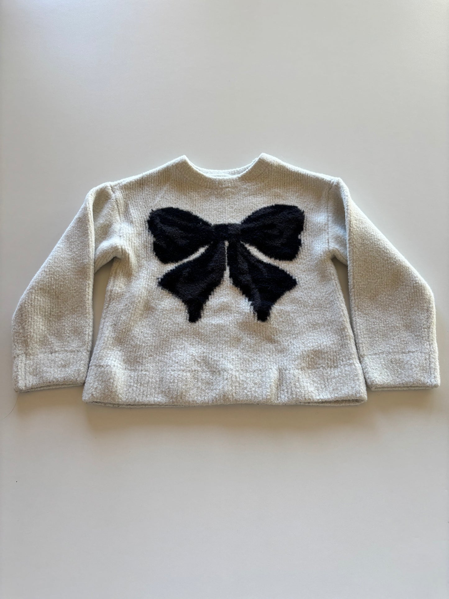 Cream & Black Bow Sweater