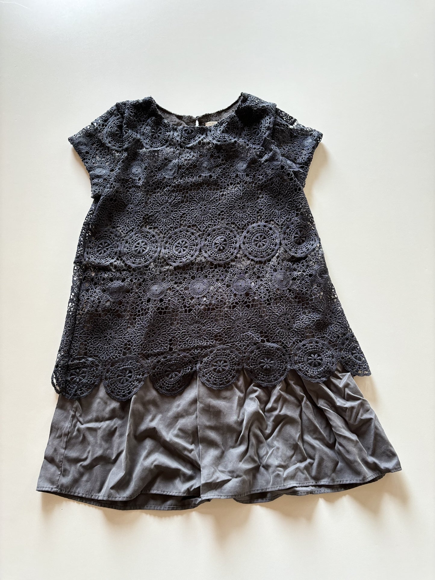 Charcoal Lace Overlay Dress