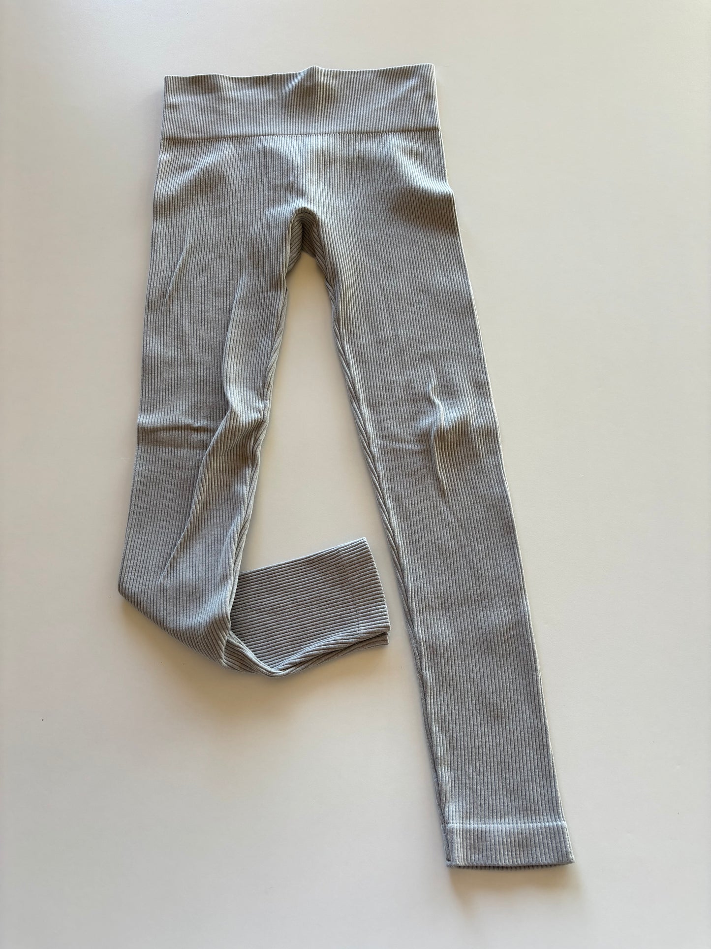 Grey Ribbed Leggings