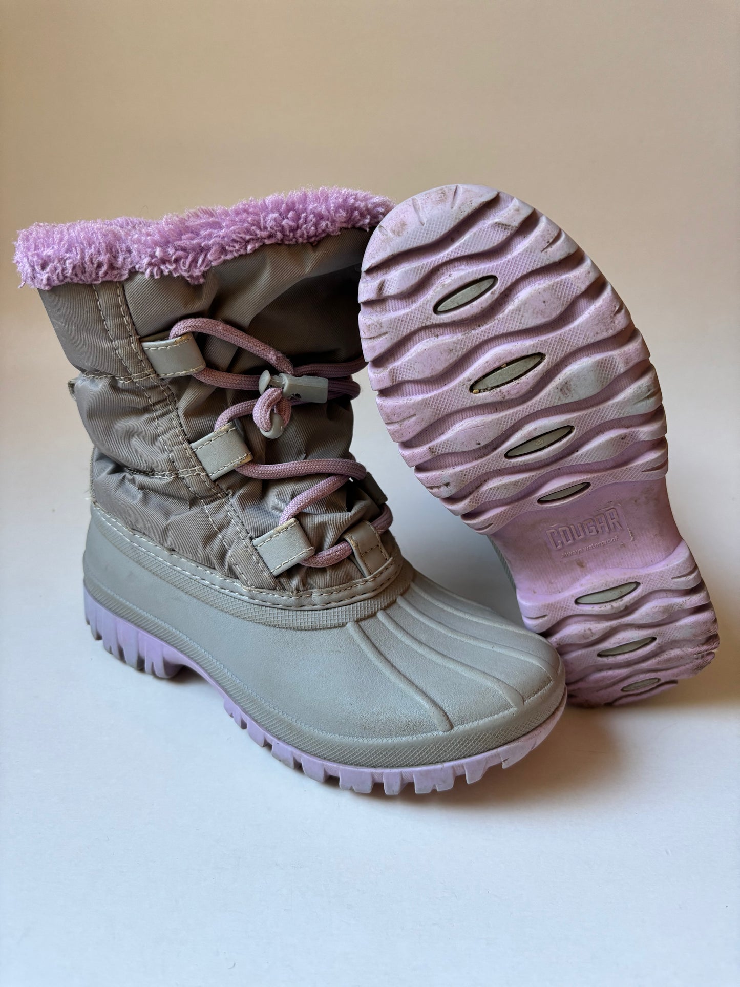 Grey & Purple Winter Boots