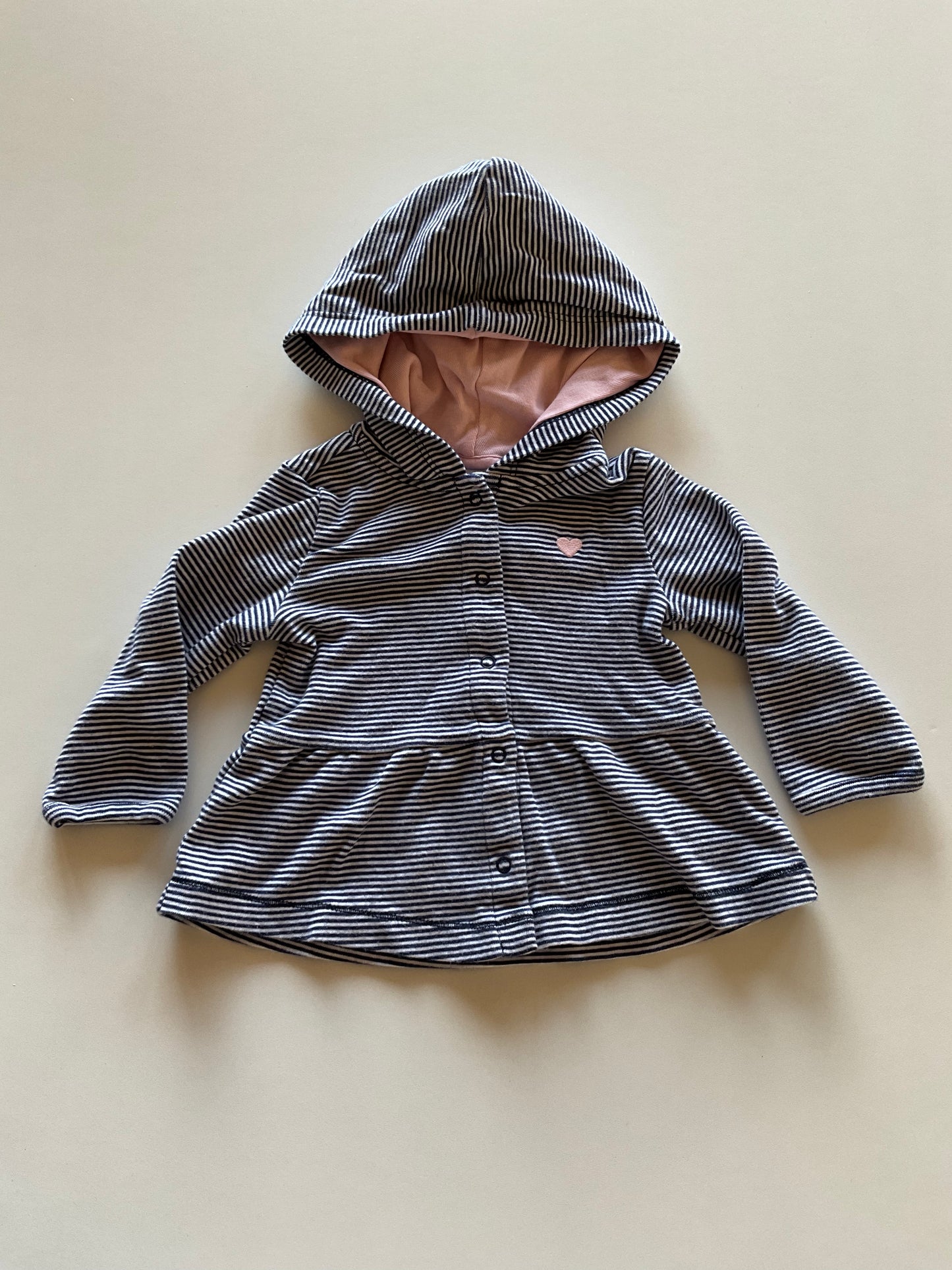 Navy Striped Peplum Hoodie