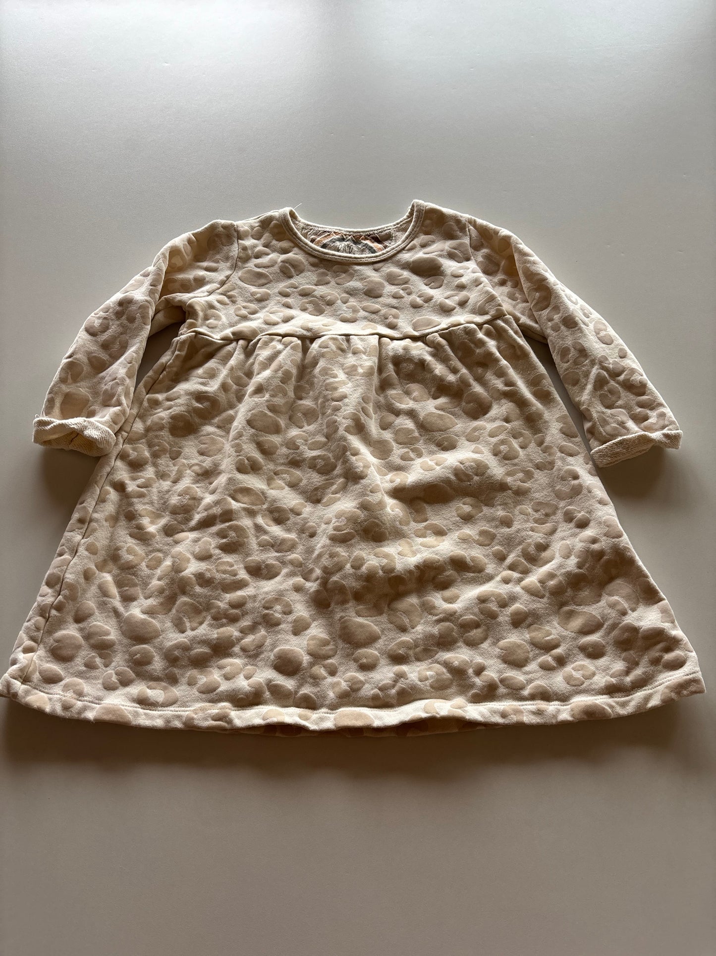 Cream Leopard Print Sweater Dress