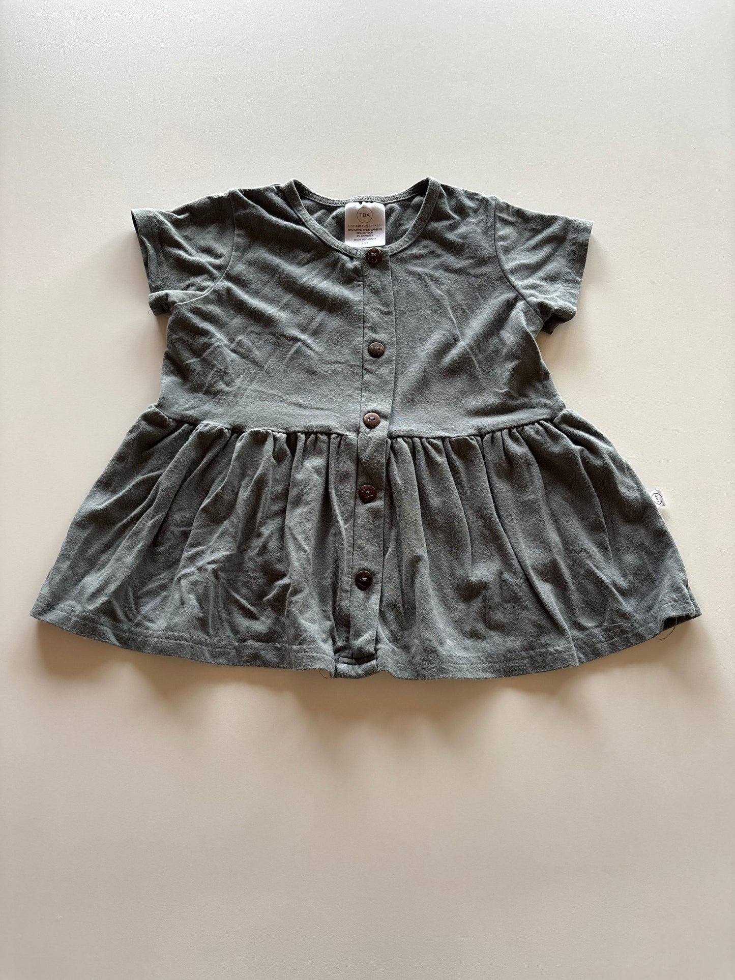 Grey Faux Button Up Peplum Shirt