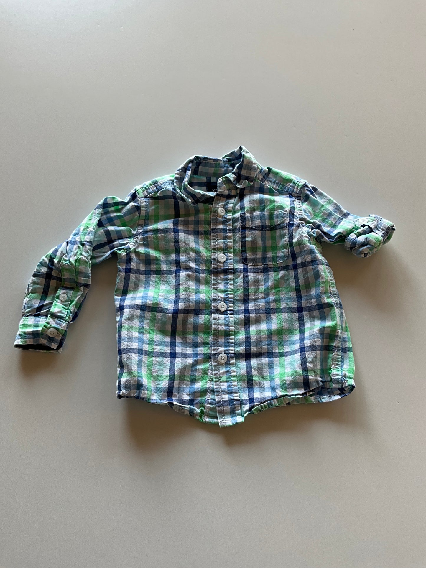 Blue & Green Plaid Shirt