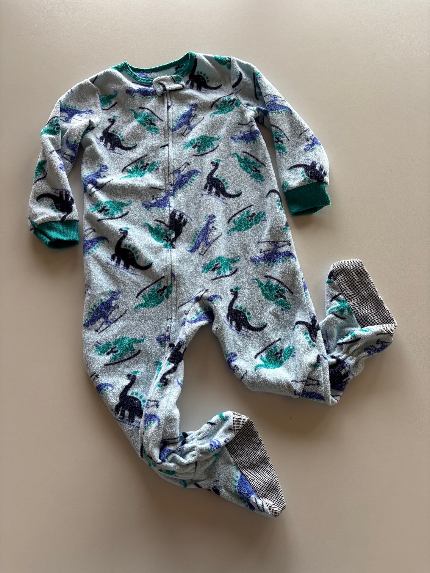 Skiing Dinosaurs Fleece Sleeper