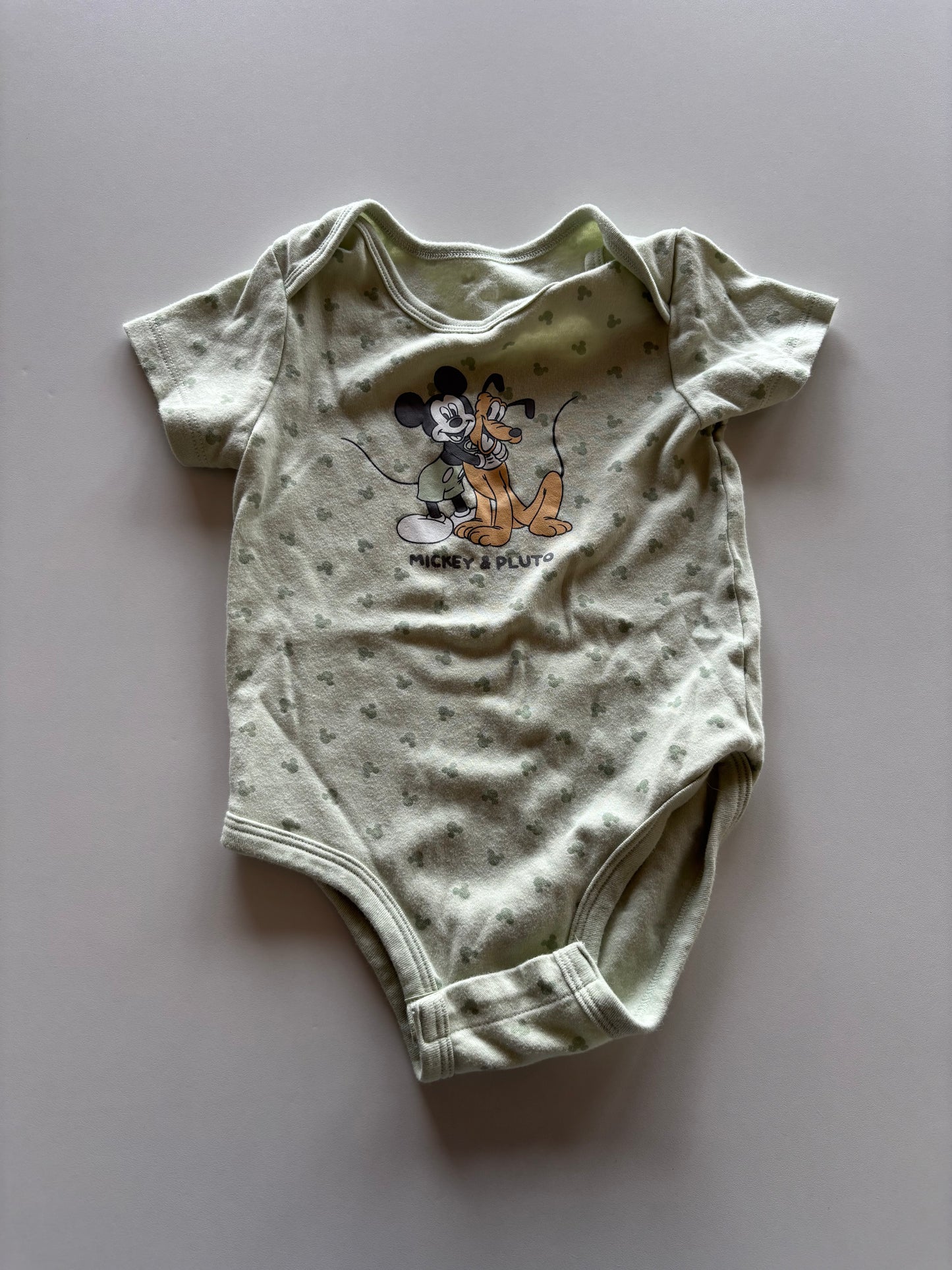 Green Mickey & Pluto Onesie