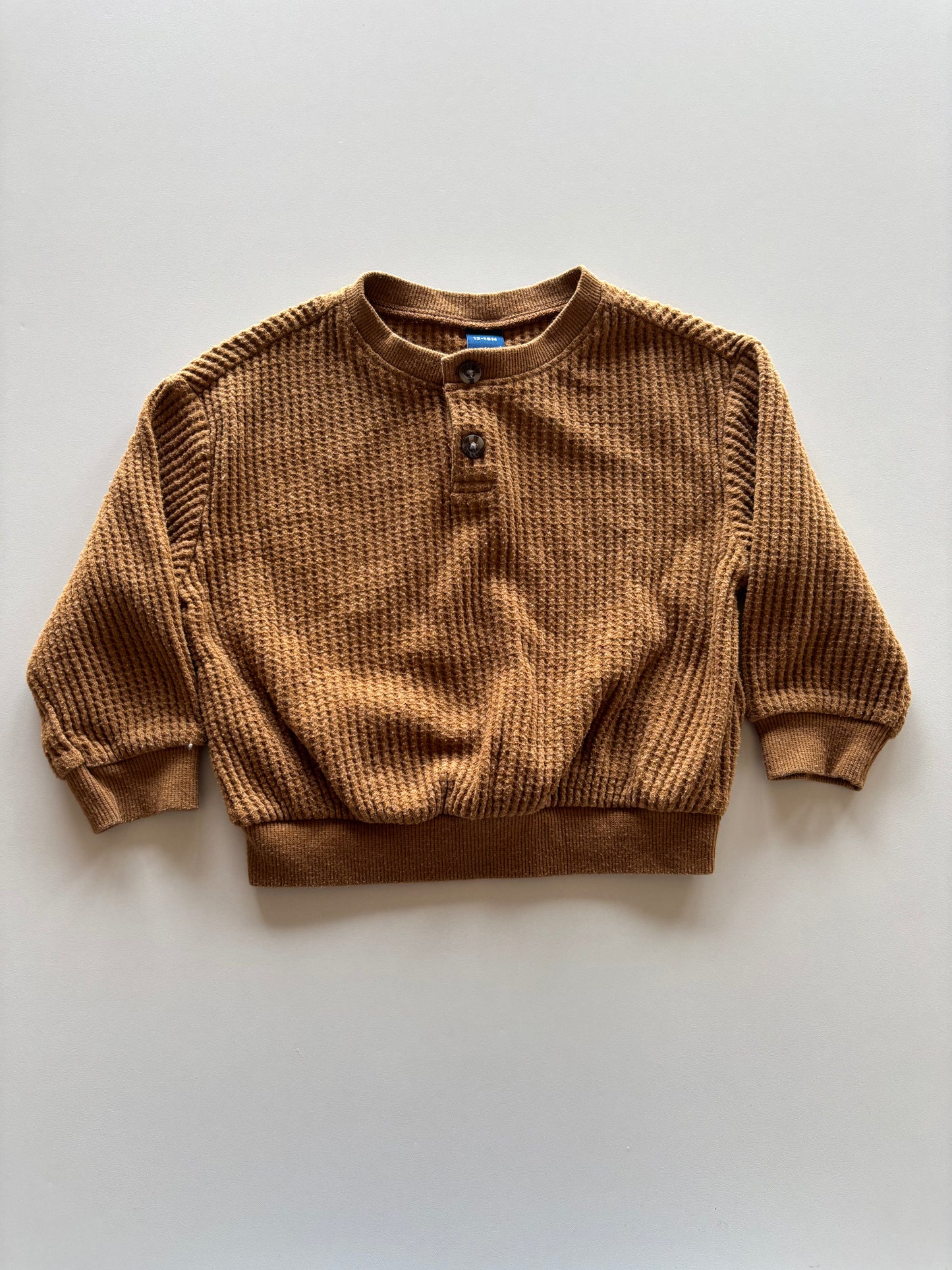Brown Waffle Henley Shirt