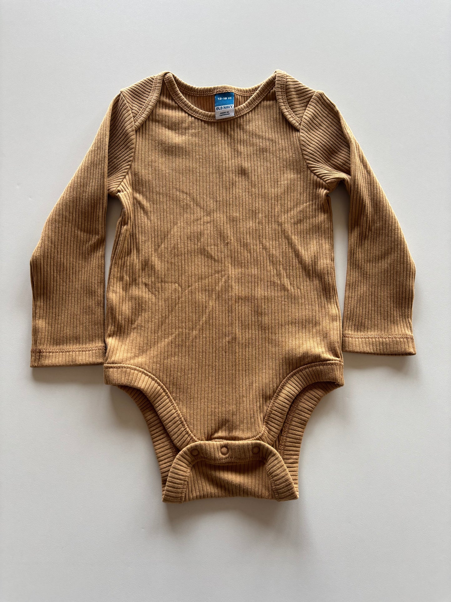 Ribbed Brown Onesie