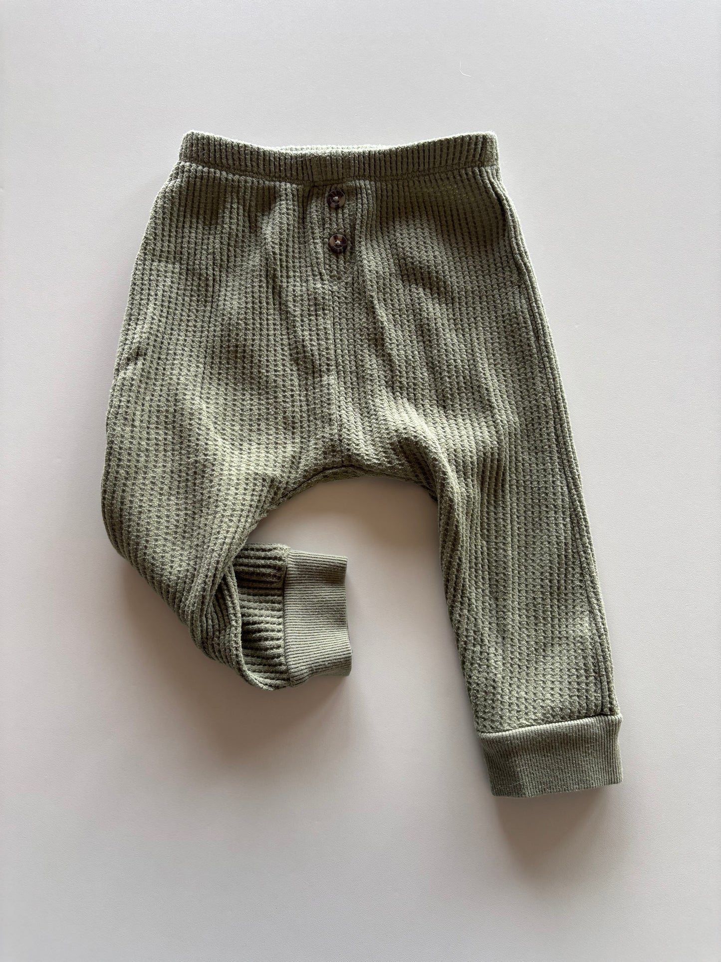 Green Waffle Harem Pants