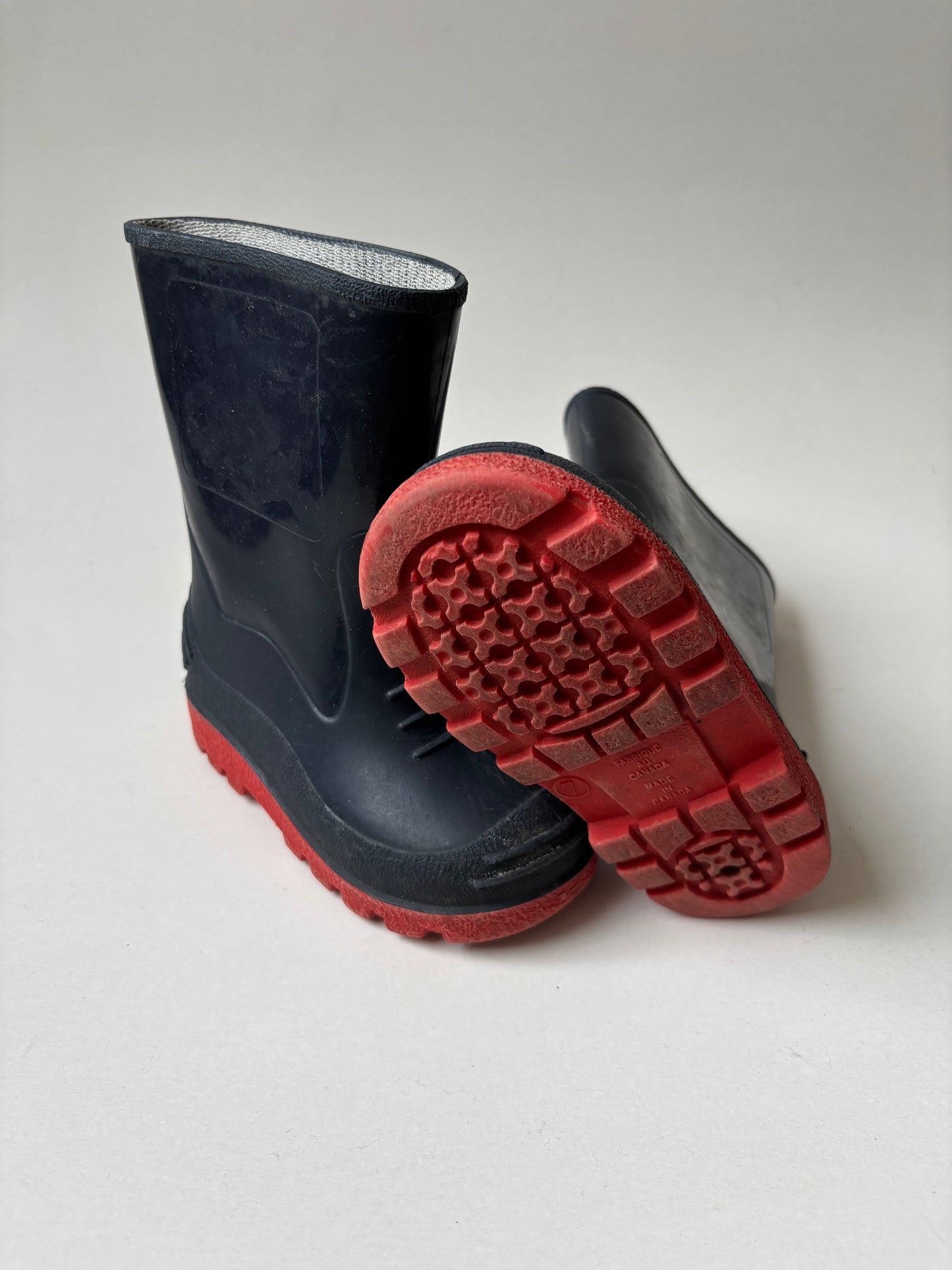 Navy & Red Rubber Boots