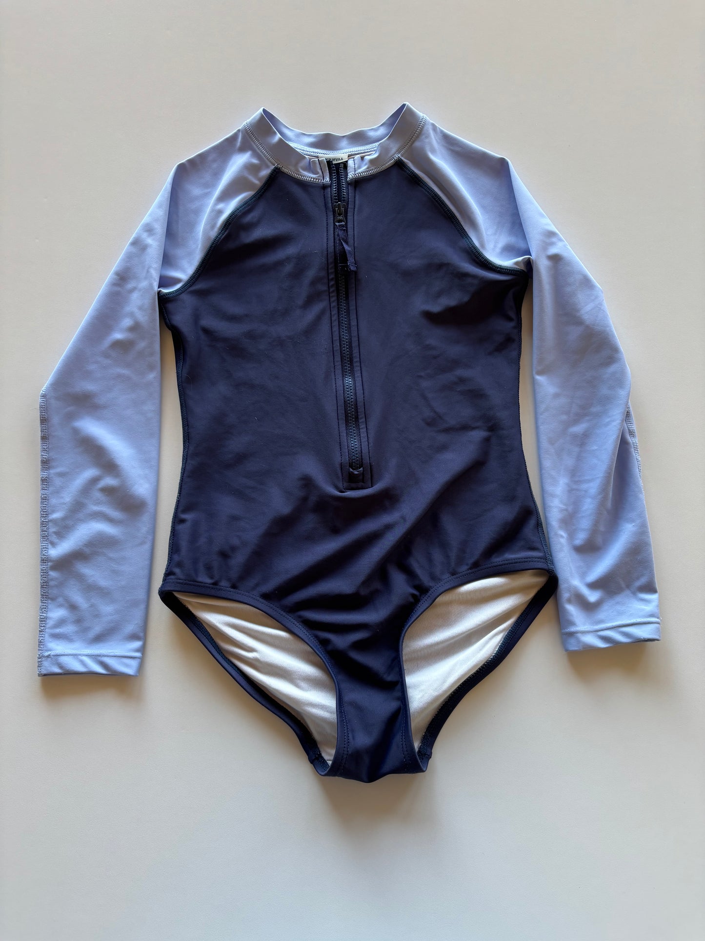 Long Sleeve 2 Tone Blue Bathing Suit