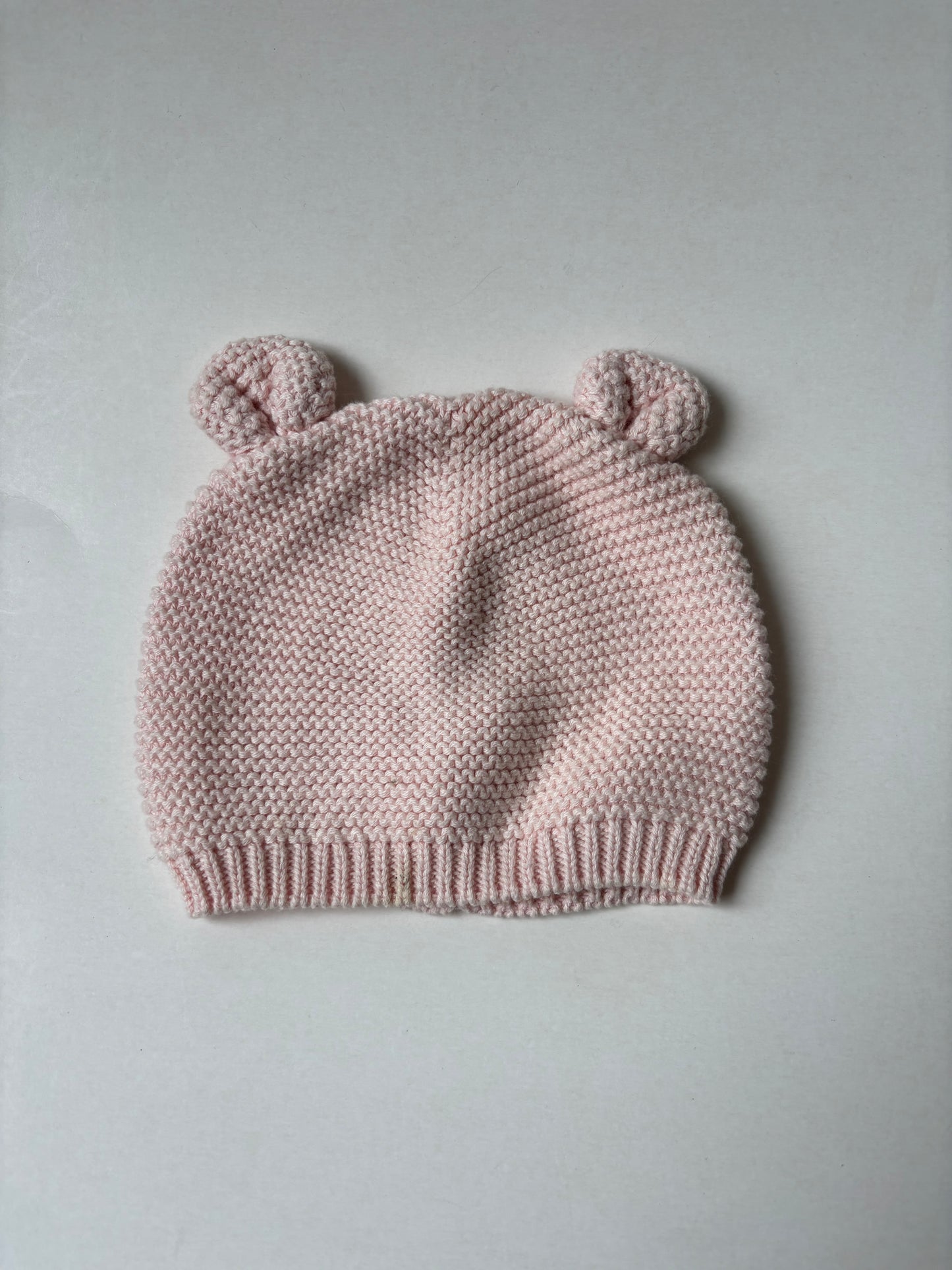 Pink Knit Bear Beanie