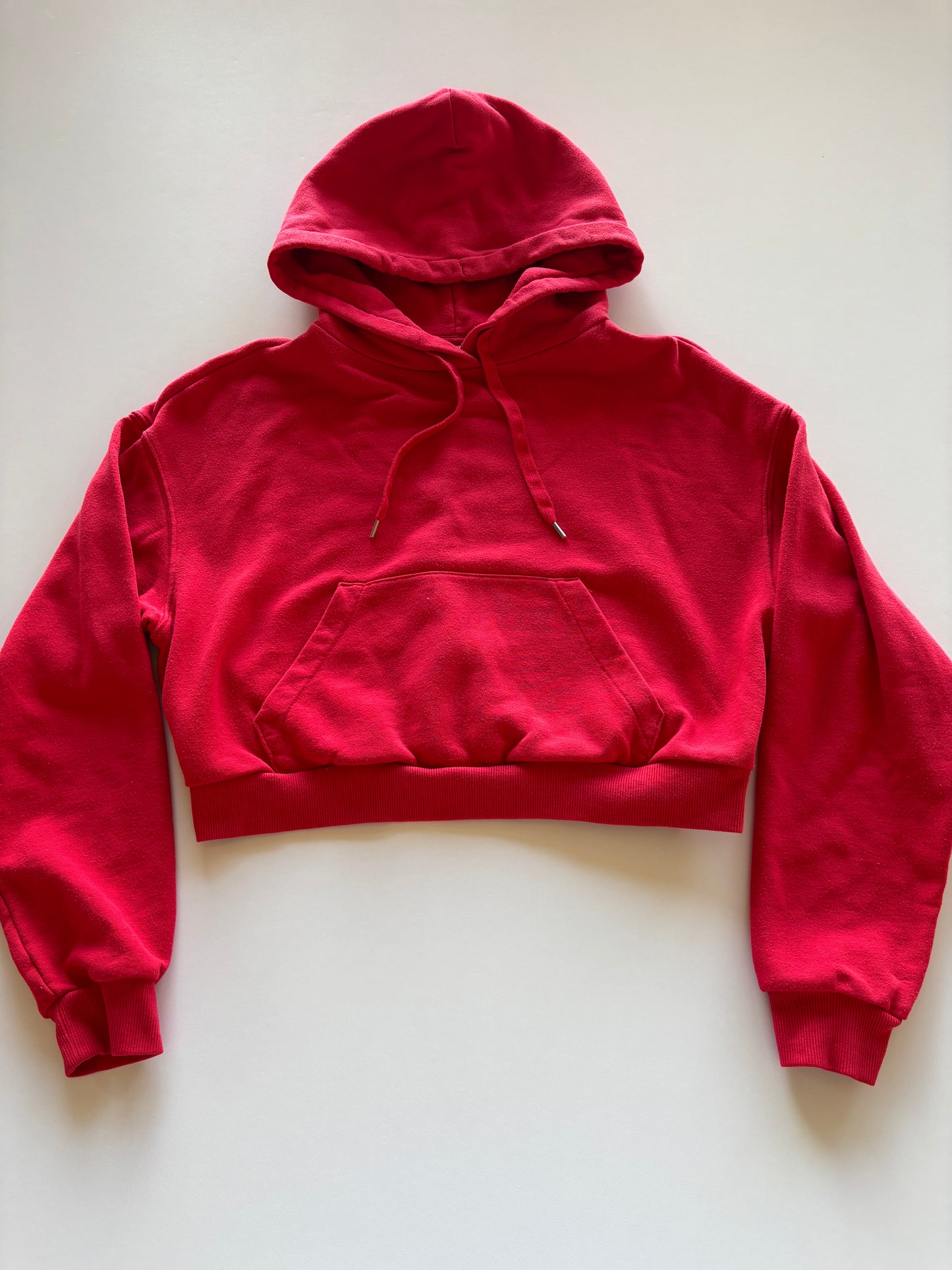Red Cropped Hoodie