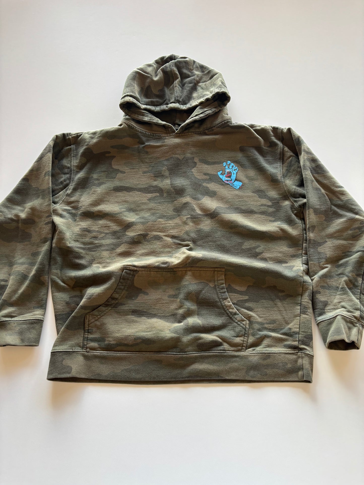 Green Camo Blue Hand Hoodie