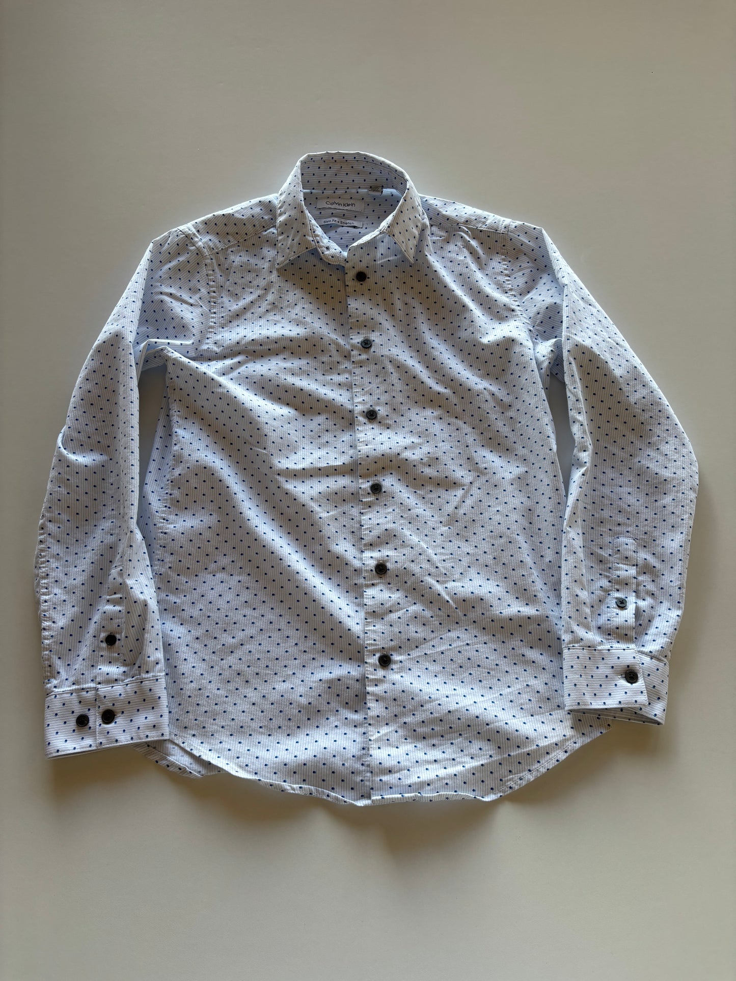 Blue Polka Dot Dress Shirt