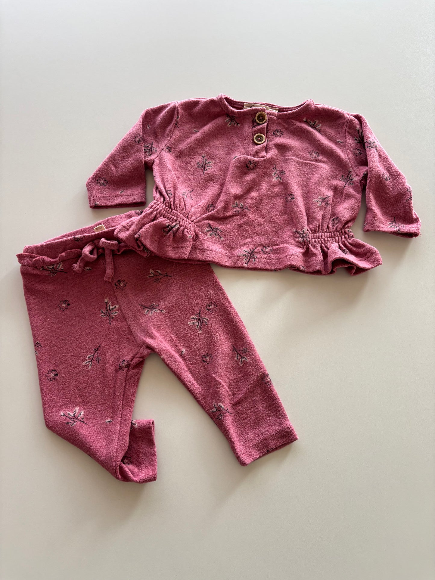 2pc Pink Floral Set