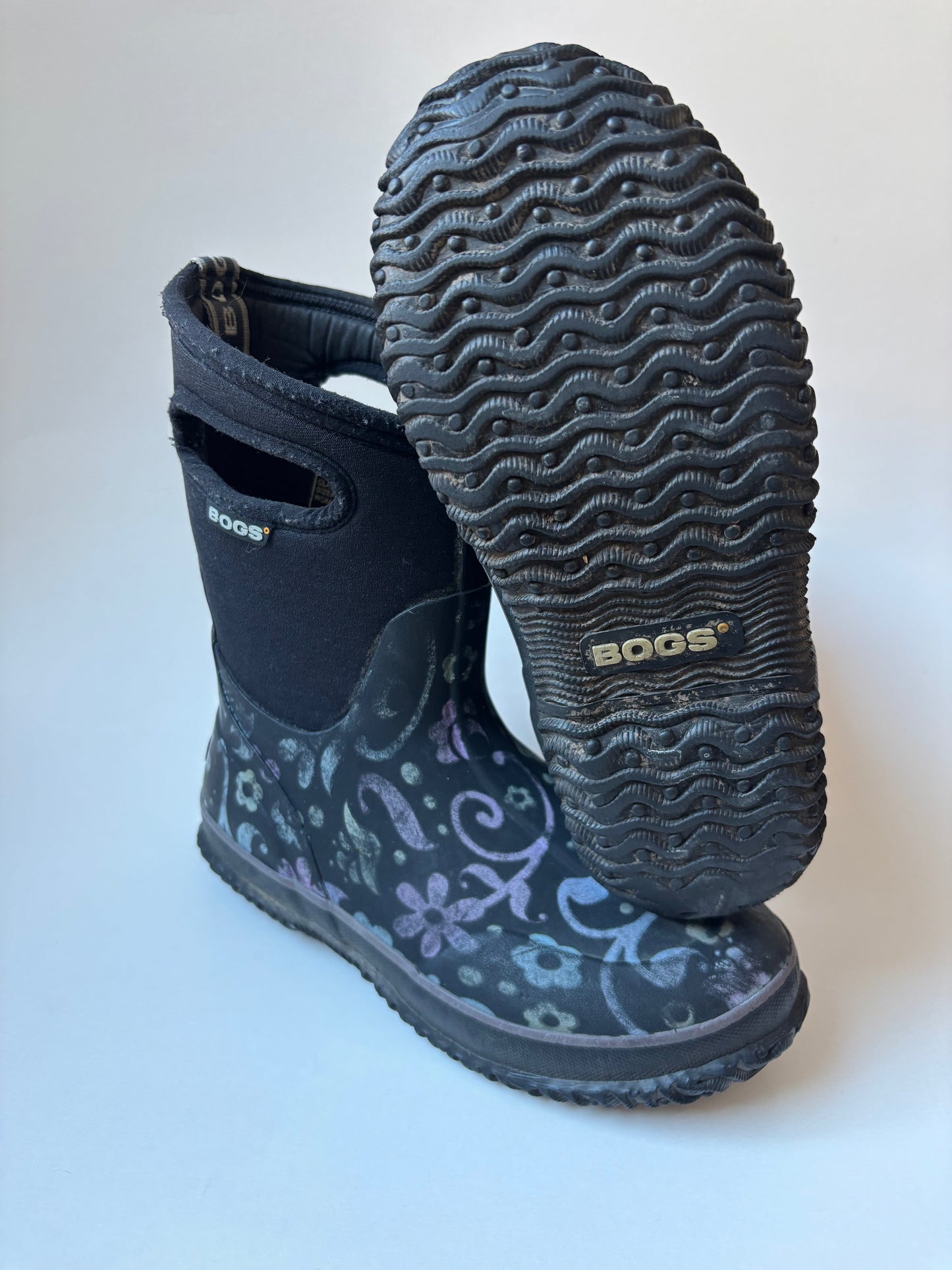 Black with Pastel Flowers Bogs Boots