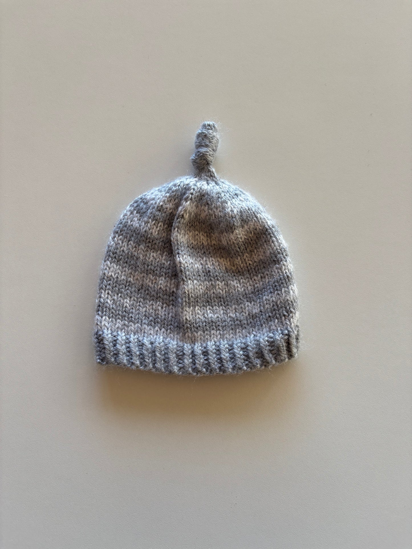 Grey Striped Knit Toque
