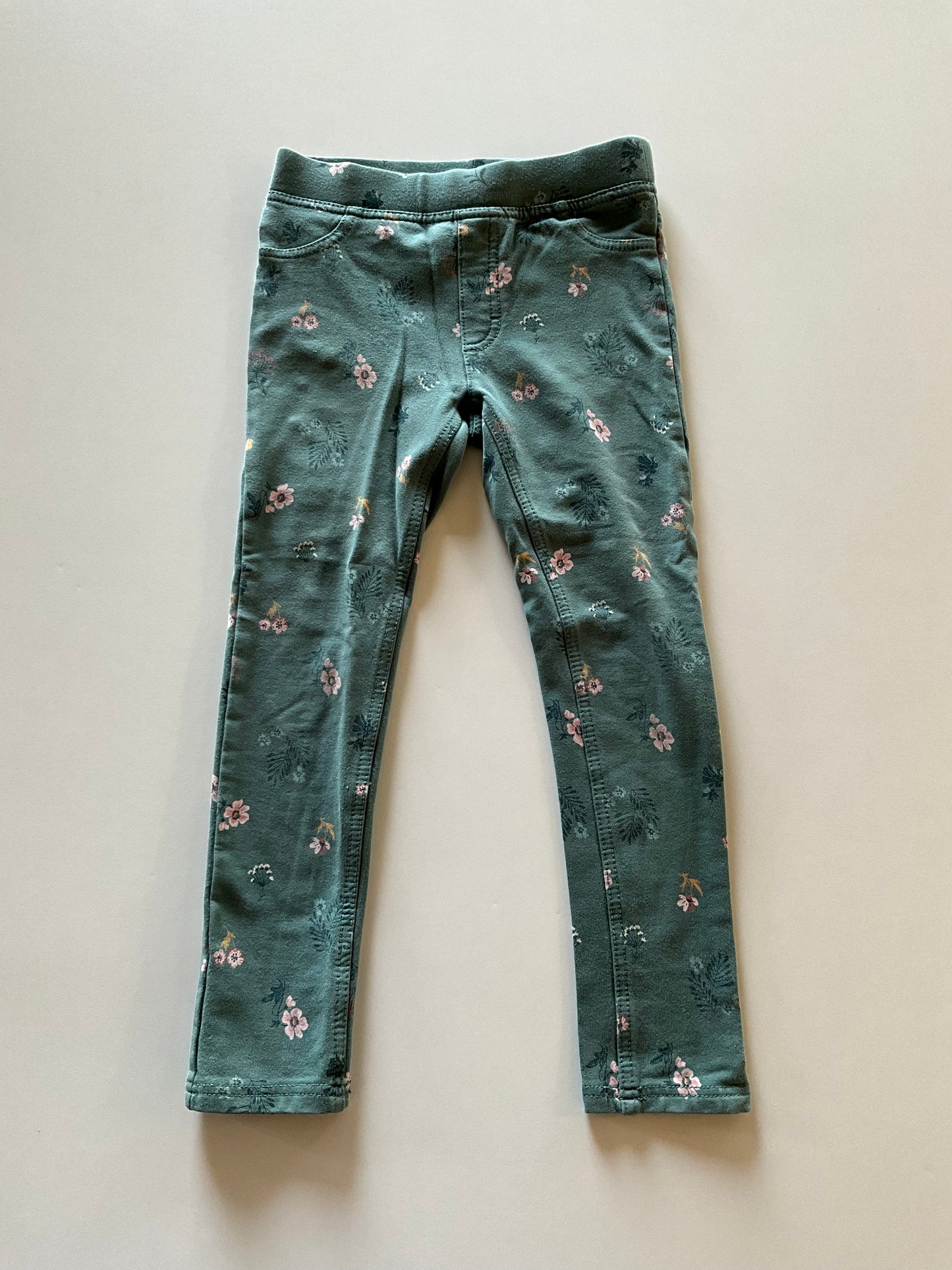 Green Floral Leggings