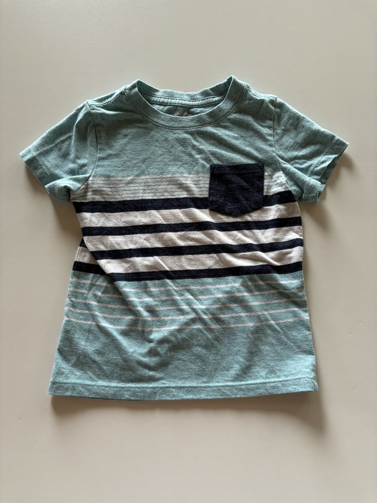 Blue Striped Pocket Tee