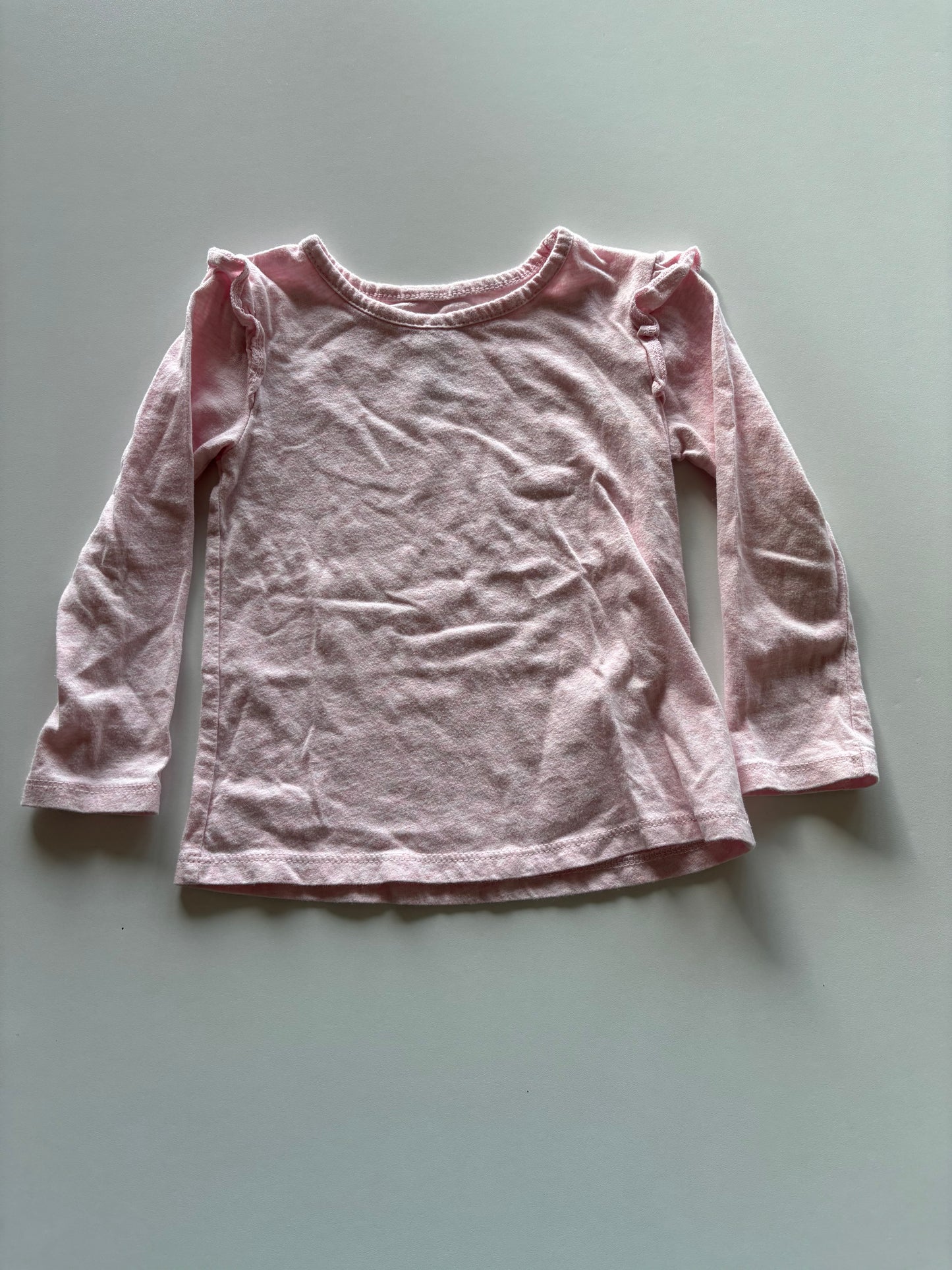 Pink Ruffle Shoulder Shirt