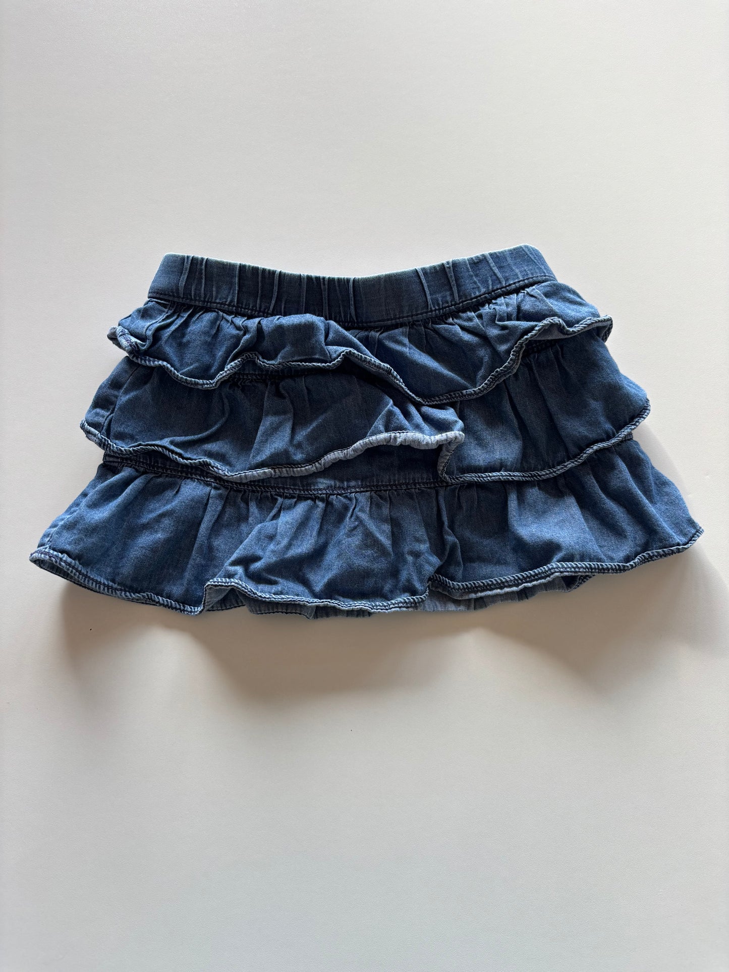 Tiered Denim Skort