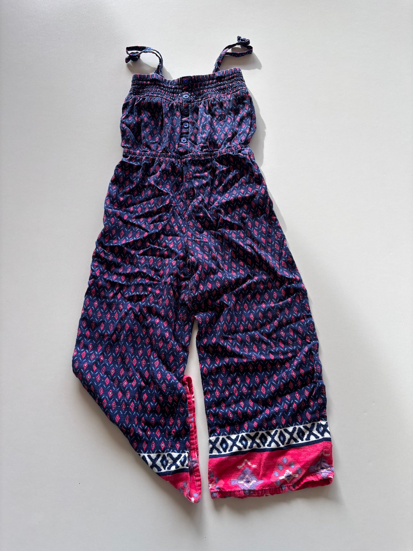 Navy & Pink Patterned Romper