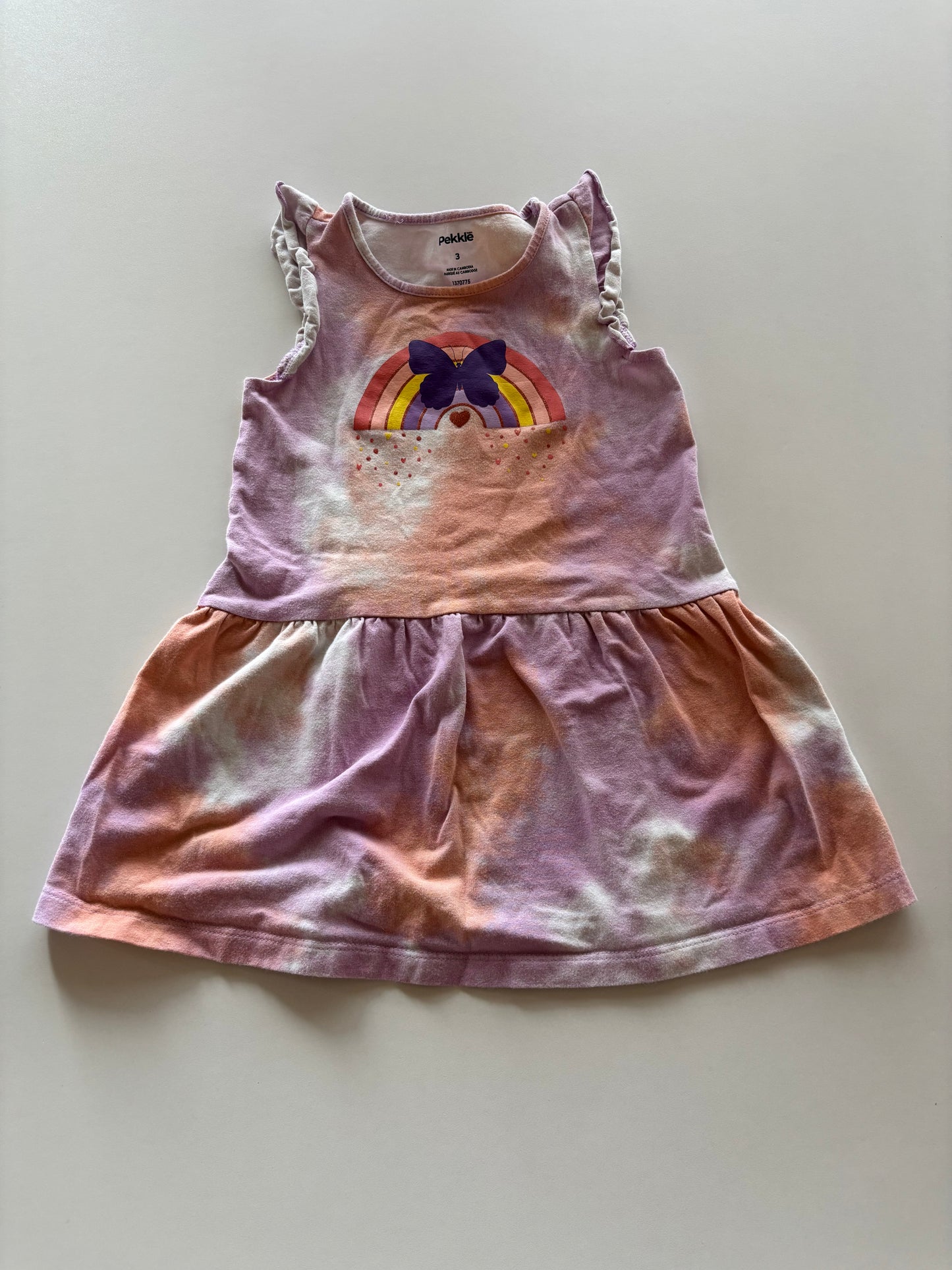 Purple & Orange Tie Dye Butterfly Dress