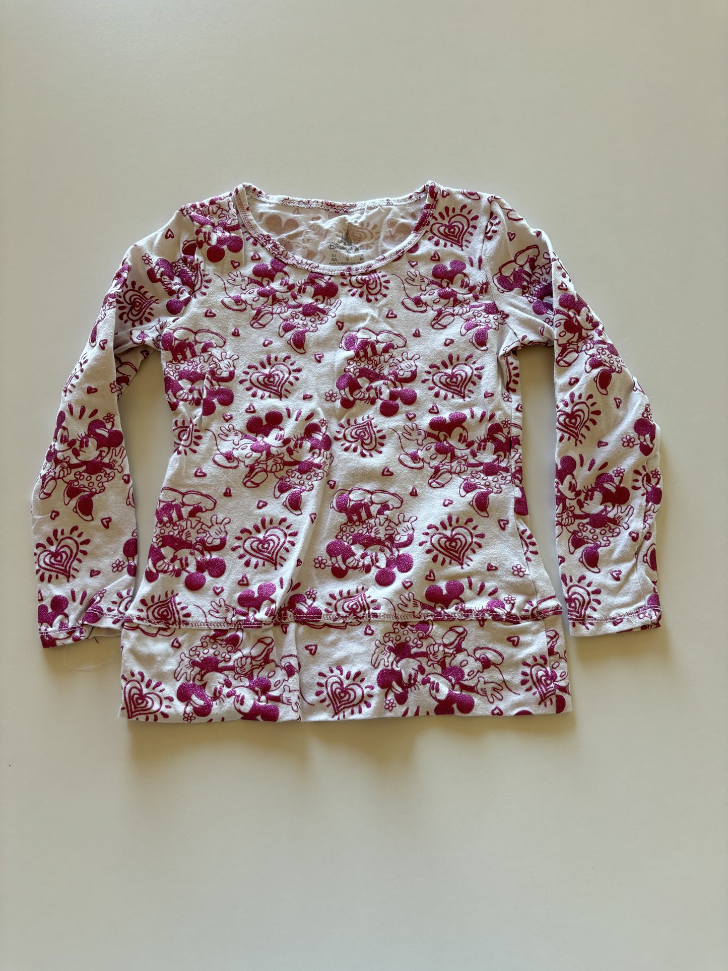 Pink Glittery Mickey & Minnie Mouse Shirt