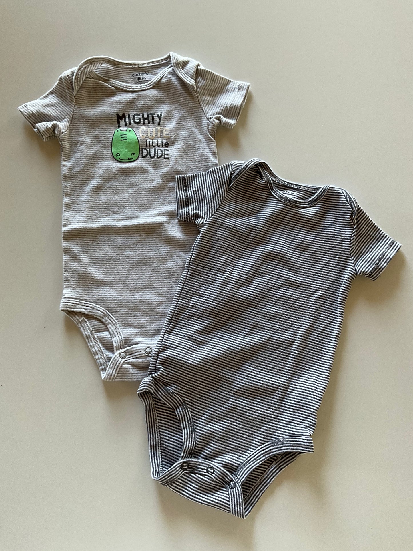 2 Striped Onesies