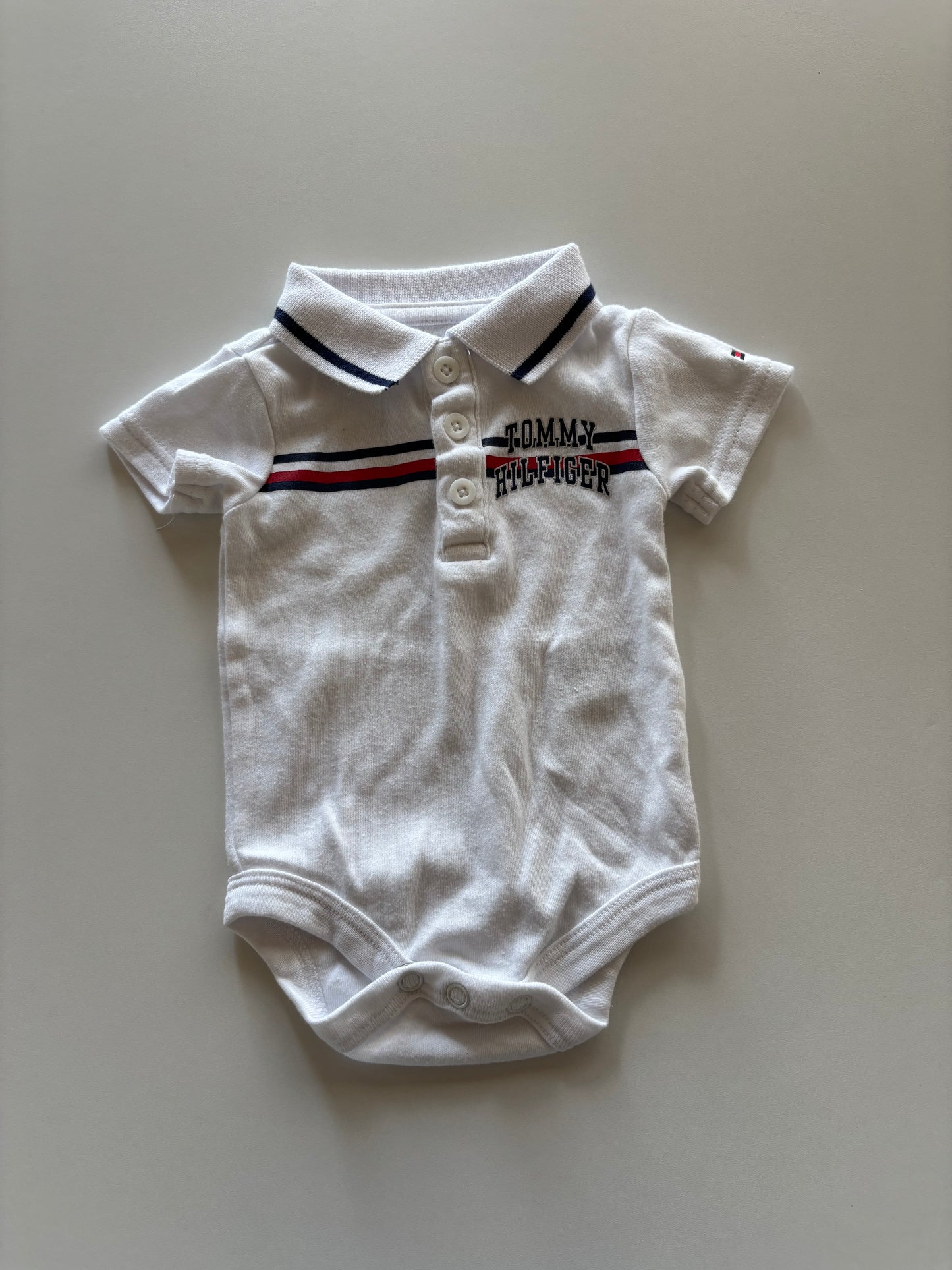 White Tommy Hilfiger Polo Onesie