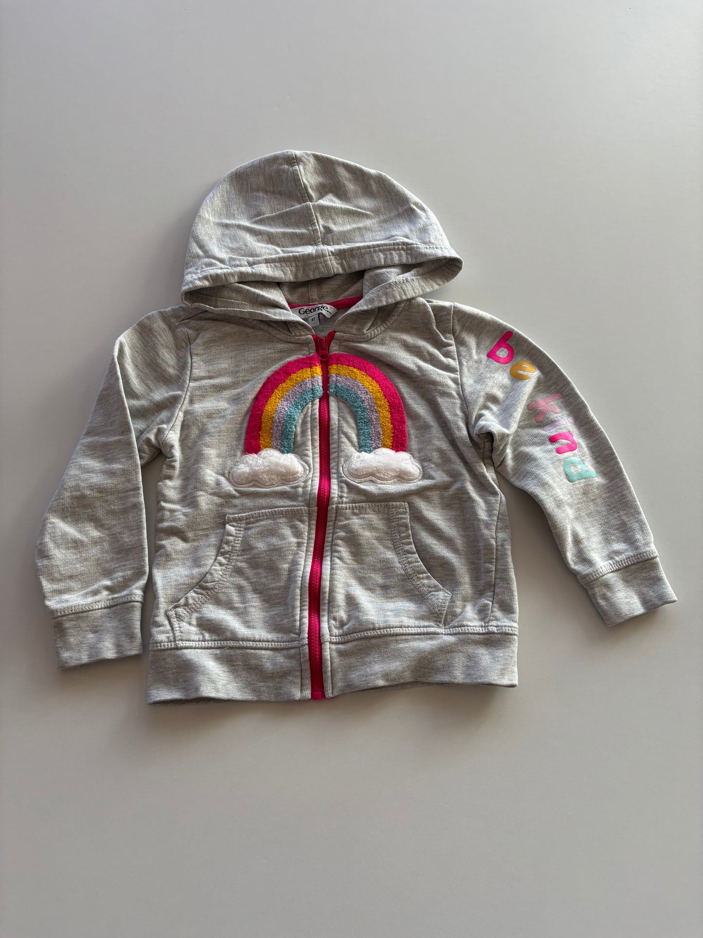 Grey Rainbow Zip Up Hoodie