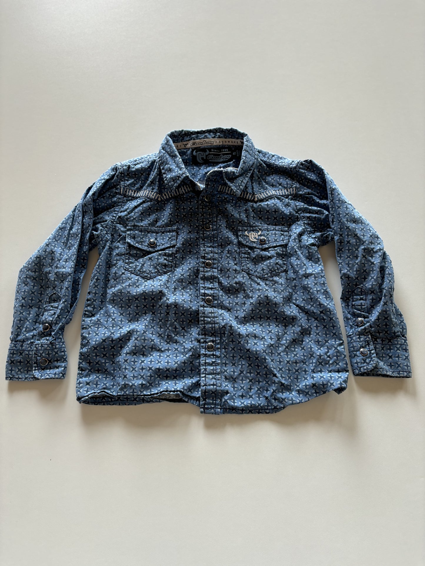 Blue Patterned Dress Shirt