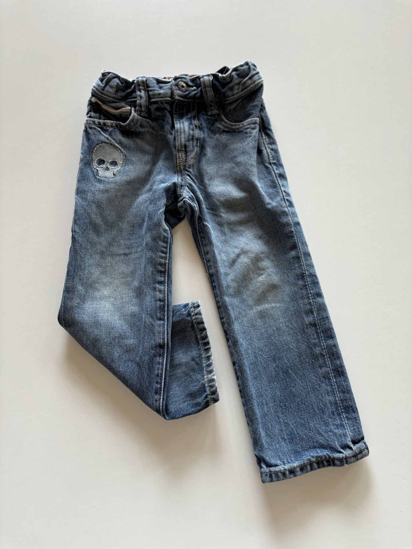 Embroidered Skull Denim