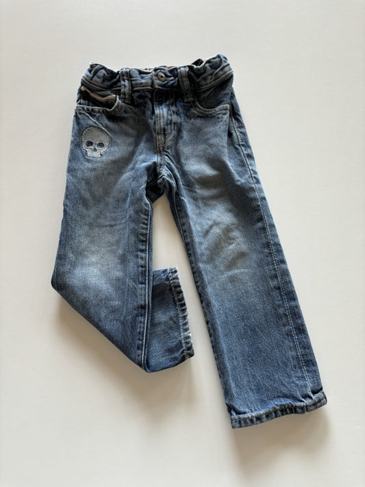 Embroidered Skull Denim